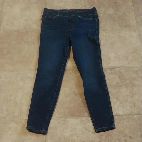 Spanx Skinny Jeans Pull On Stretchy Ankle Blue Women’s L - Picture 2 of 8